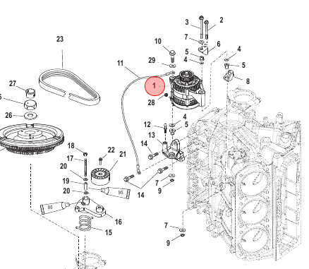 Alternador Mercury Optimax 135 a 250 HP - Naval Soluções 